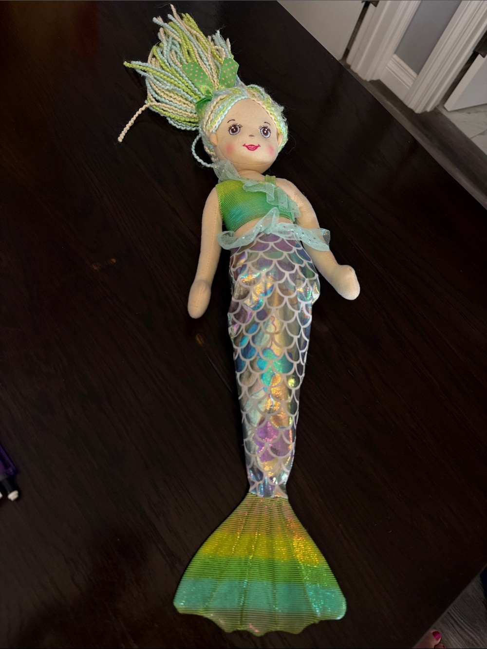 GANZ Iridescent Green-Purple Mermaid Plush Doll